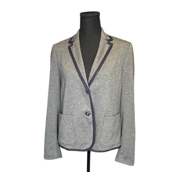 Gap The Academy Blazer Women’s 10 Heather Gray Knit Jacket Preppy Layering Y2K - Picture 1 of 10